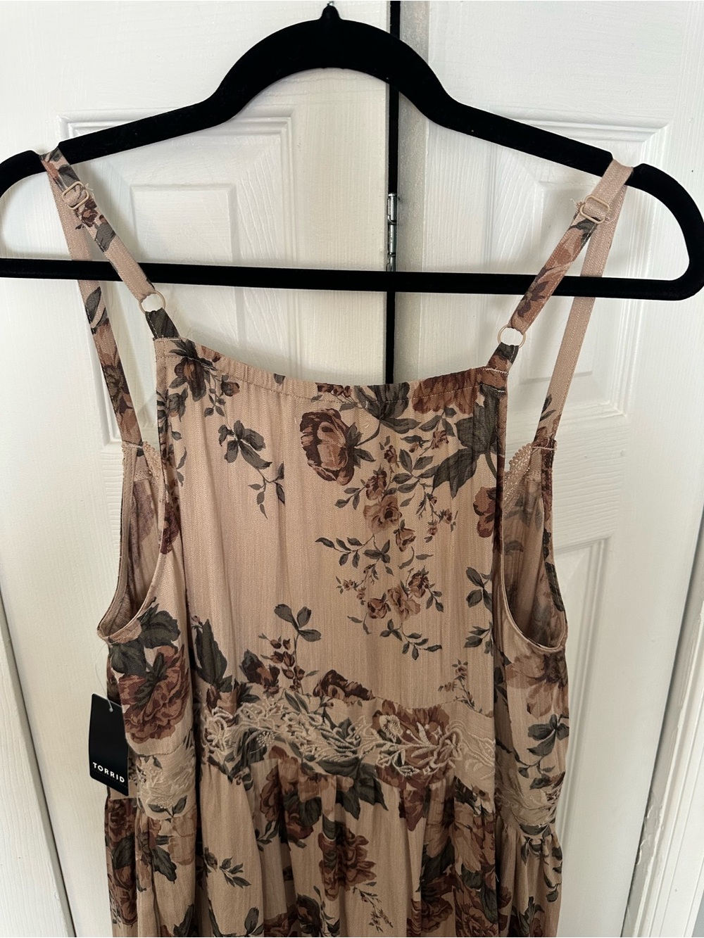 Torrid Festi Dusty Rose Floral Lace-Trim Slip Dress - Picture 7 of 8